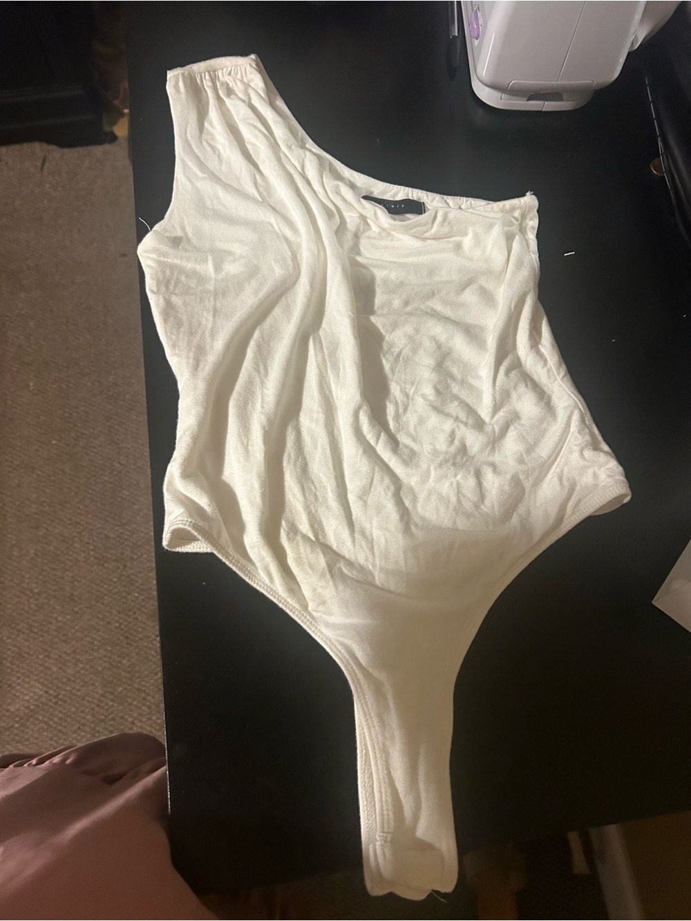Women’s Cream One-Shoulder Bodysuit Skirt